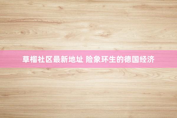 草榴社区最新地址 险象环生的德国经济
