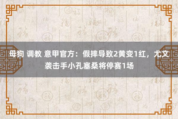 母狗 调教 意甲官方：假摔导致2黄变1红，尤文袭击手小孔塞桑将停赛1场