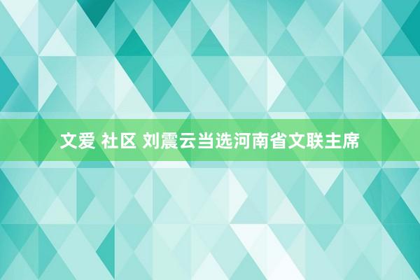 文爱 社区 刘震云当选河南省文联主席