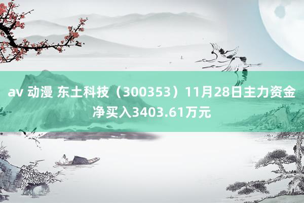 av 动漫 东土科技（300353）11月28日主力资金净买入3403.61万元