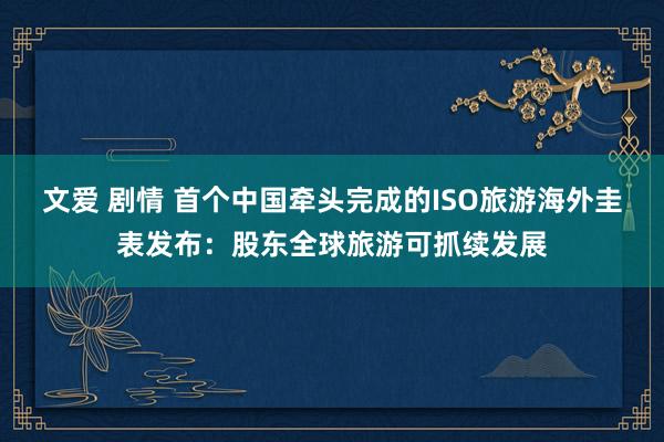 文爱 剧情 首个中国牵头完成的ISO旅游海外圭表发布：股东全球旅游可抓续发展