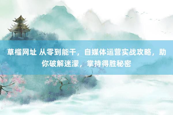 草榴网址 从零到能干，自媒体运营实战攻略，助你破解迷濛，掌持得胜秘密