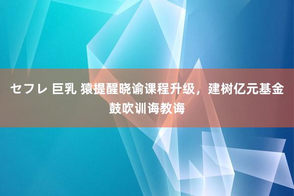 セフレ 巨乳 猿提醒晓谕课程升级，建树亿元基金鼓吹训诲教诲