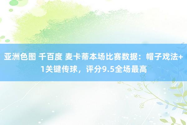 亚洲色图 千百度 麦卡蒂本场比赛数据：帽子戏法+1关键传球，评分9.5全场最高