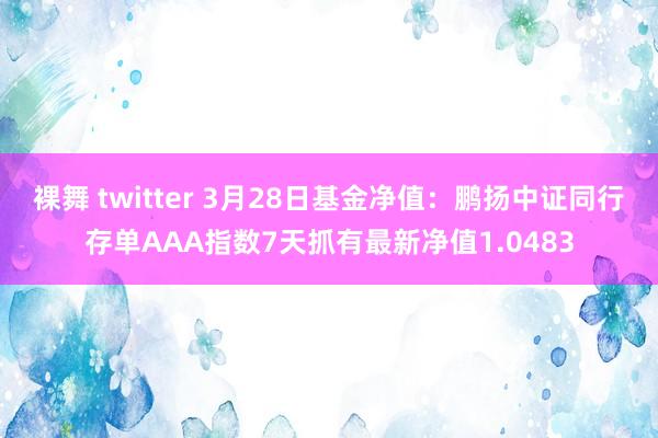 裸舞 twitter 3月28日基金净值：鹏扬中证同行存单AAA指数7天抓有最新净值1.0483
