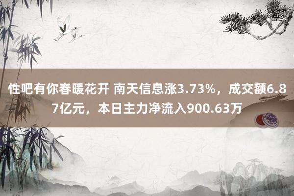 性吧有你春暖花开 南天信息涨3.73%，成交额6.87亿元，本日主力净流入900.63万